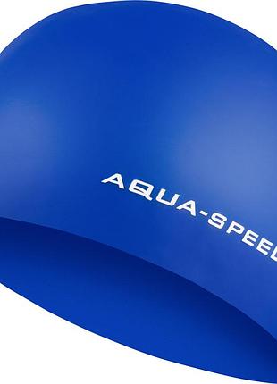 Шапочка для плавання aqua speed 3d, доросла, силіконова, синя, універсальний розмір osfm (092-01)