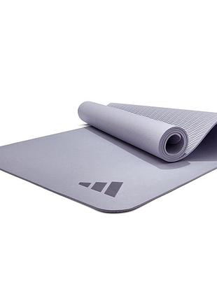 Коврик для фитнеса и йоги adidas, противоскользящий, tpe, 176×61×0.5 см, серый (adyg-10300sv)