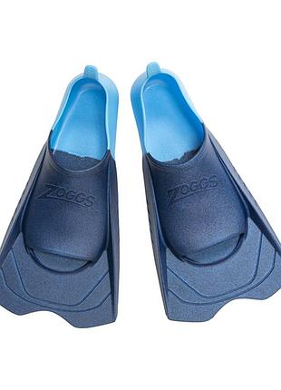 Ласты для плавания zoggs eco short blade rubber тренировочные короткие силиконовые 35-36 сине-голубой (465220.bllb.2-3)