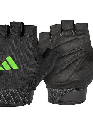 Перчатки для тренировок adidas essential, s (обхват 19-20 см), дышащие, черные, экокожа, для фитнеса и спорта (adgb-12453-nl)