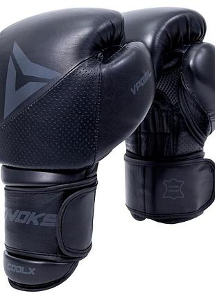 Боксерські рукавиці v`noks boxing machine, чорні, шкіряні, 14 унцій (397г.) для спортсменів 80-90 кг. (60017)