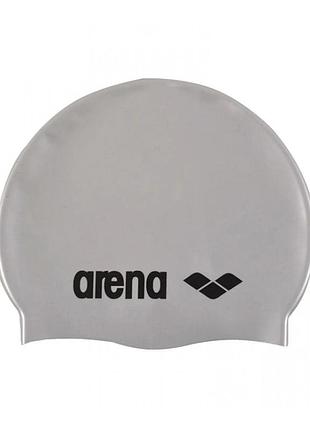 Шапочка для плавання arena classic silicone (91662-051) силіконова,сірий