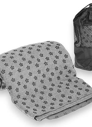 Полотенце для йоги и фитнеса easyfit yoga mat towel 183×63 см серое ef-1933-gy