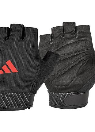 Перчатки для тренировок adidas essential, l (обхват 21.5-23 см), дышащие, черные, экокожа, для фитнеса и спорта (adgb-12415-nl)