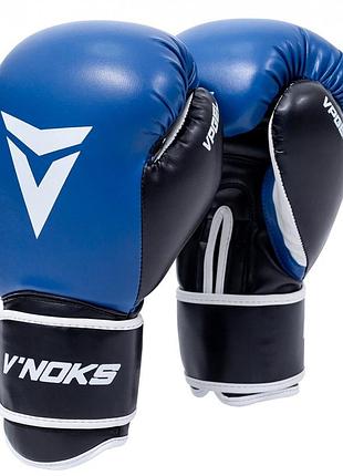 Боксерские перчатки v`noks lotta, синие, pu, 10 унций (283 г) для спортсменов от 8 лет и до 60 кг. (60020)