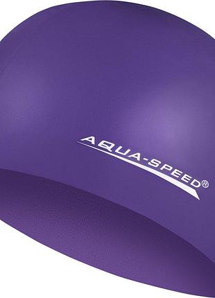 Шапочка для плавання aqua speed mega, силіконова, фіолетова, універсальний розмір osfm (100-09)