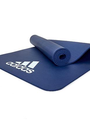Коврик для фитнеса и йоги adidas, противоскользящий, nbr, 173×61×0.7 см, синий (admt-11014bl)