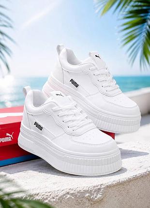 Жіночі кросівки puma karmen ii білі | стильні кросівки на платформі | розміри 35–40