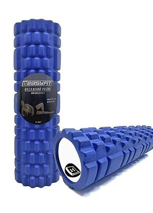 Массажный ролик easyfit ef-2027-bl, eva-пена, синий, 45×14 см - для йоги, фитнеса, реабилитации