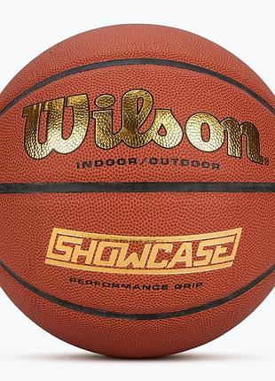 М'яч баскетбольний wilson showcase comp (wz2005701xb7) розмір 7 brown/orange