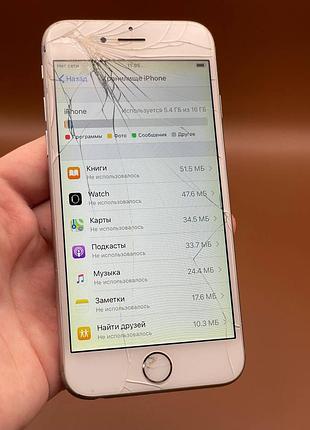 Iphone 6 / 16gb / silver / 75% акб. 2