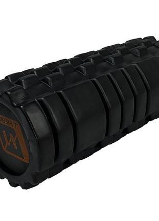 Массажный ролик easyfit ef-2050-bk, eva-пена, чёрный, 33×14 см - для йоги, фитнеса, реабилитации