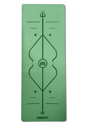 Килимок для йоги каучуковий easyfit pro ef-1925-gn, протиковзкий 184×68×0,5 см, зелений
