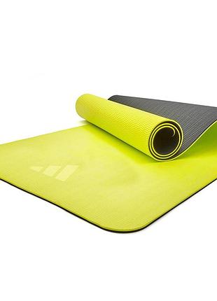 Коврик для фитнеса и йоги adidas, противоскользящий, tpe, 176×61×0.6 см, желтый (adyg-10400bly-nl)