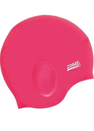 Шапочка для плавання zoggs ultra-fit silicone cap силіконова із захистом вух рожевий (300767.pk)