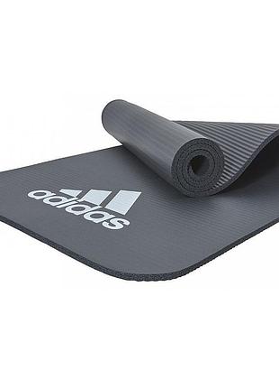 Коврик для фитнеса и йоги adidas, противоскользящий, nbr, 183×61×1 см, серый (admt-11015gr)