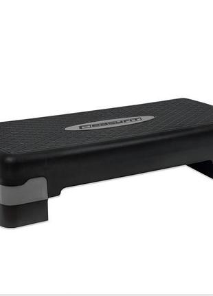 Степ-платформа 2-рівнева easyfit ef-0540-gy step-b, 68×28 см, висота 10–15 см, чорно-сіра — для фітнесу та аеробіки