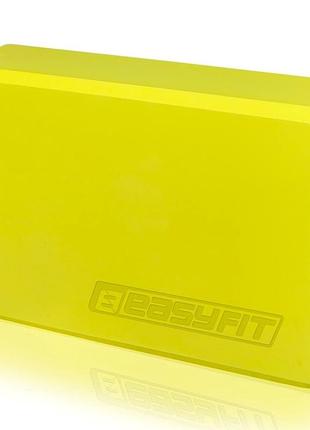 Блок для йоги easyfit ef-1818-y, жовтий, eva піна, 23×15×7,6 см, 100 г (1 шт.)