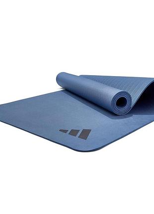 Коврик для фитнеса и йоги adidas, противоскользящий, tpe, 176×61×0.5 см, синий (adyg-10300tb)