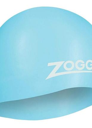 Шапочка для плавания zoggs easy-fit silicone cap силиконовая для длинных волос,голубой (465003.lb)