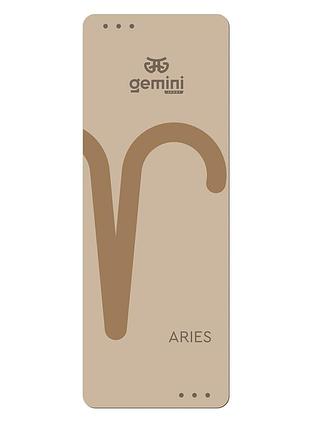 Килимок для йоги та фітнесу gemini pro zodiac овен, каучуковый, противоскользящий, 183×68×0,5 см, бежевый, puy-4900-1