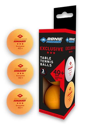 Мячи для настольного тенниса donic exclusive 3* 40+ оранжевый 3 шт (608338-40+)