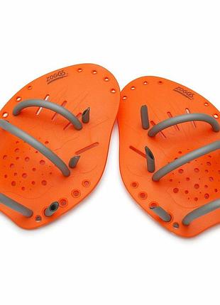 Лопатки для плавания zoggs matrix hand paddle тренировочные для техники гребка м оранжевый (301662)