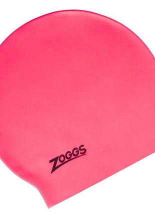 Шапочка для плавання zoggs long hair latex cap для довгого волосся латексна рожевий (465052.pk)