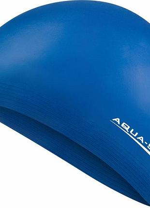 Шапочка для плавання aqua speed soft latex, латексна, синя, універсальний розмір osfm (122-02)