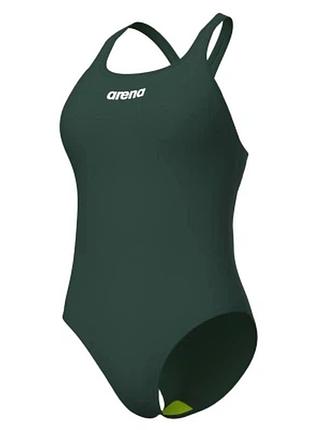 Женский слитный купальник arena team swimsuit swim pro solid 36 темно-зеленый (004760-660-36)