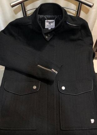 Демисезонное утепленное пальто - смесовая шерсть, garcia jeans (италия), размер l7 фото
