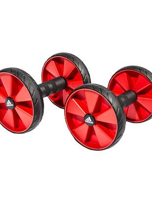 Ролики для пресу adidas core rollers, подвійні ролики, тренування кора, вага до 120 кг. ø14 см. (adac-11604)