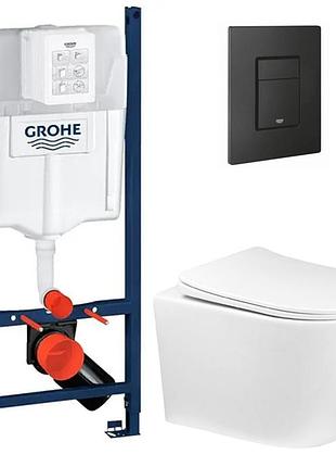 Комплект унитаз с крышкой insana wiston trn hl + инсталляция grohe rapid sl 4в1 (3884000g/38732kf0)
