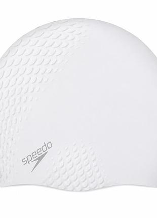 Шапочка для плавання speedo bubble active cap, доросла, латексна, біла, універсальний розмір osfm (8-139540003)