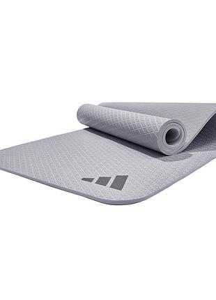 Коврик для фитнеса и йоги adidas, противоскользящий, eva+tpe, 183×61×1 см, серый (adyg-10003sv)