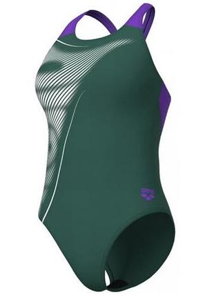 Женский слитный купальник bright glare swimsuit v back 44 зеленый,фиолетовый (008930-690-44)