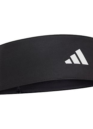 Пов’язка на голову adidas, спортивна, еластична, силіконова фіксація, широка конструкція, чорна (adac-16211bk-nl)