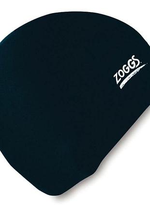 Шапочка для плавання zoggs, від 6 до 14 років, силіконова, чорна, універсальний розмір osfm (300709.bk)