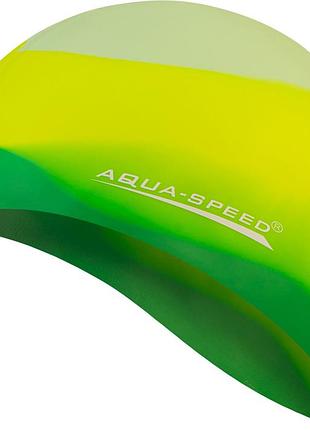 Шапочка для плавання aqua speed bunt, силіконова, різнокольорова, універсальний розмір osfm (113-72)
