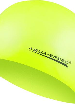 Шапочка для плавання aqua speed mega, силіконова, жовта, універсальний розмір osfm (100-18)
