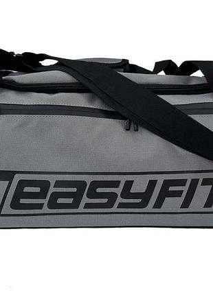 Сумка спортивная easyfit sb1 ef-8001-gy,45 л – для зала, поездок и тренировок серо-черный