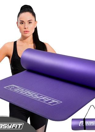 Килимок для йоги та фітнесу easyfit ef-1919-v, протиковзкий, фіолетовий, 180×61×1 см, nbr