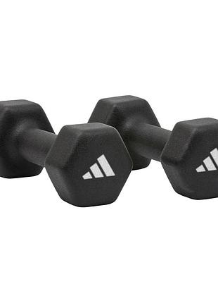 Гантели adidas hex neoprene dumbbell 2шт.*4 кг. (пара), шестигранная гантель с неопреновым покрытием (adwt-11404-nl)