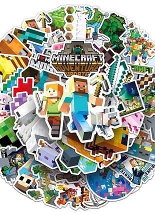 Набір стикерів з гри майнкрафт minecraft 50 шт (2079)