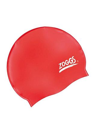 Шапочка для плавання zoggs silicone cap силіконова для басейну червоний (465024.rd)