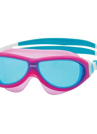 Очки-маска для плавания детские zoggs phantom jnr mask 6–14 лет anti-fog uv защита голубой,розовый (461317.pkwhtbl)