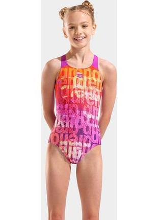 Купальник закритий для дівчат arena multi colours swimsuit v back