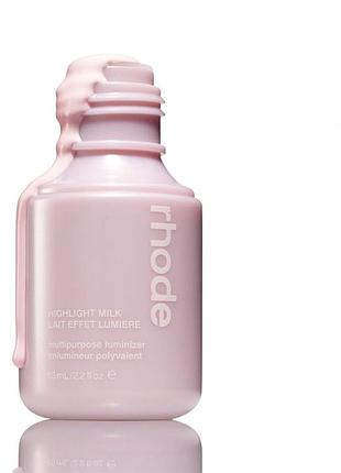 Зволожуючий хайлайтер-молочко для обличчя і тіла rhode highlight milk multipurpose luminizer (01 pearly pink) 65 ml