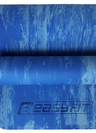 Коврик для йоги и фитнеса easyfit ef-1911-bl, антискользящий, синий, 183×61×0.8 см, s-eva