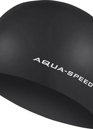Шапочка для плавання aqua speed 3d, доросла, силіконова, чорна, універсальний розмір osfm (092-07)
